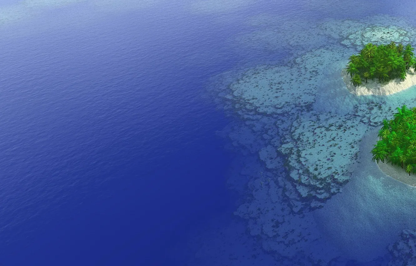 Photo wallpaper sea, palm trees, island