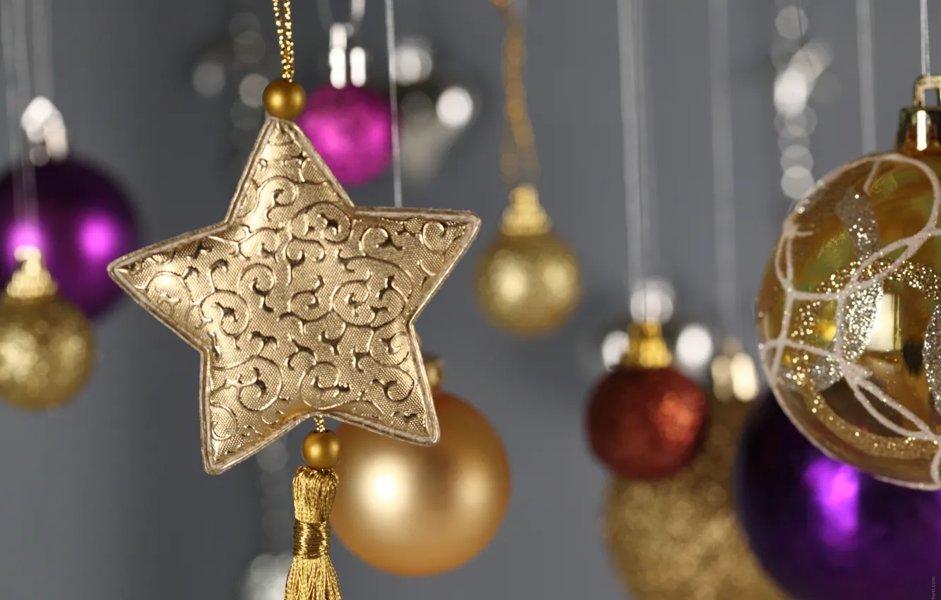 Photo wallpaper balls, decoration, holiday, new year, Christmas, Christmas, New Year