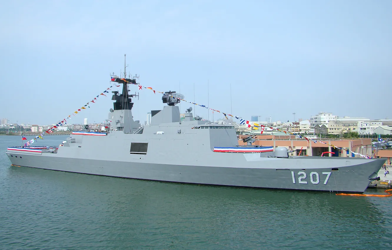 Photo wallpaper Taiwan, frigate, PFG-1207, ROCS Wu Chang