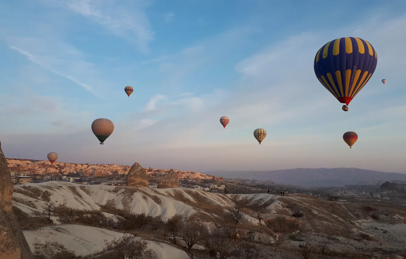 Photo wallpaper Turkey, fly on balloons, cappadocia