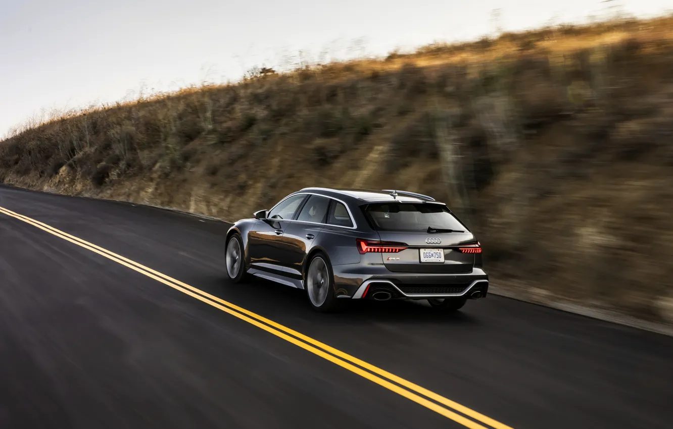 Photo wallpaper asphalt, Audi, markup, speed, universal, RS 6, 2020, 2019