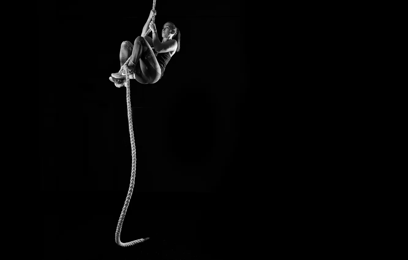 Photo wallpaper woman, power, strength, rope, training, crossfit