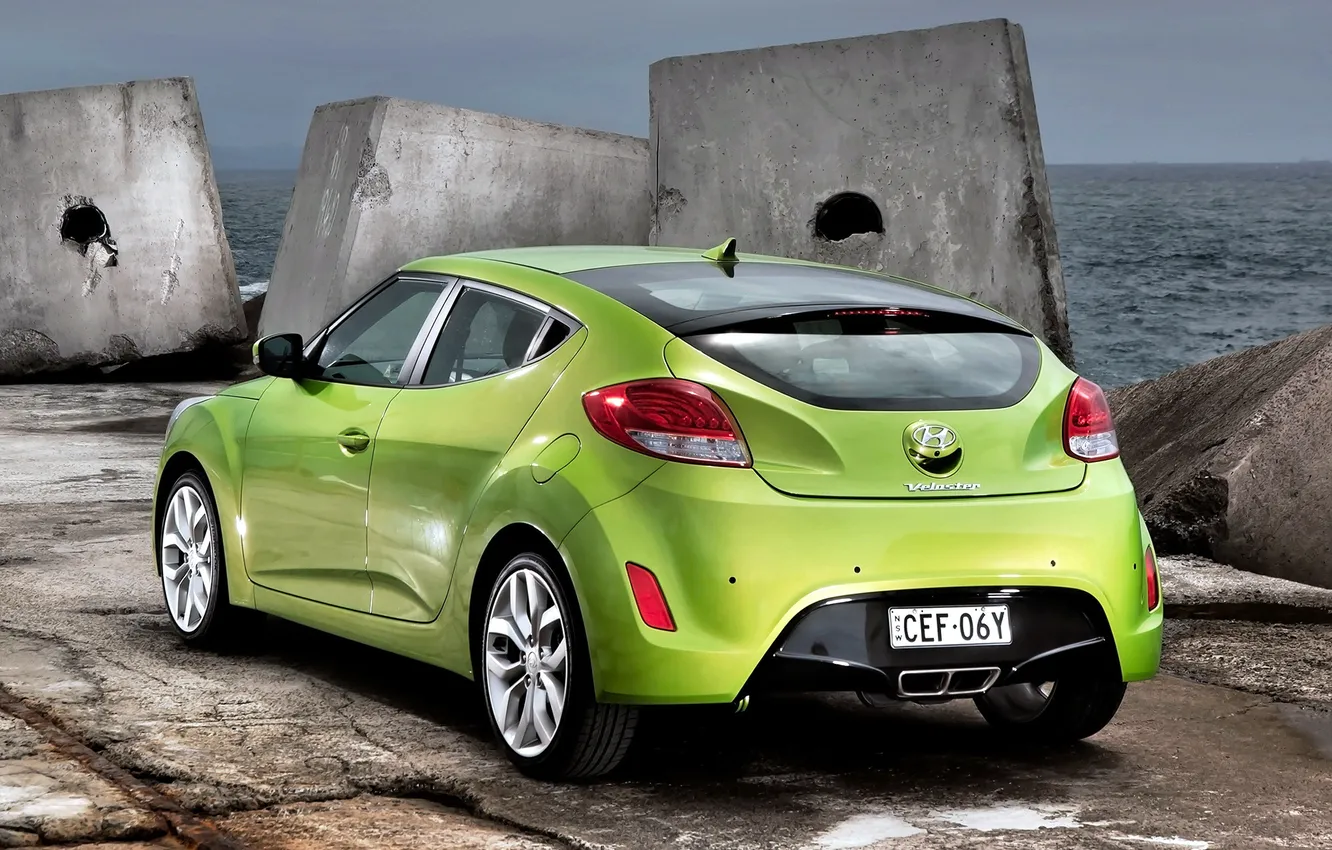 Photo wallpaper auto, Hyundai, back, Veloster