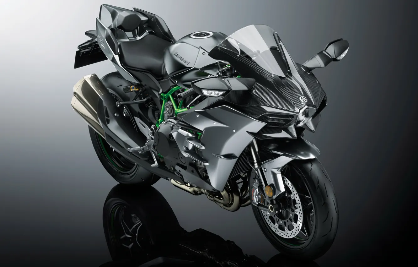 Photo wallpaper Kawasaki, ninja, Kawasaki Ninja H2