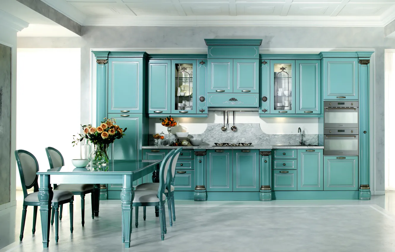 Photo wallpaper table, chair, kitchen, classic, tomassi, dining area, belle epoque