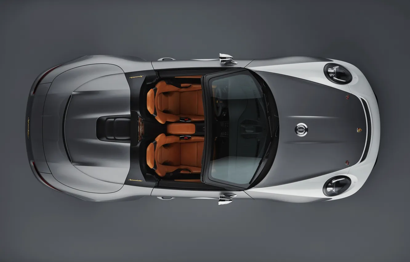 Photo wallpaper Porsche, the view from the top, 2018, gray-silver, 911 Speedster Concept