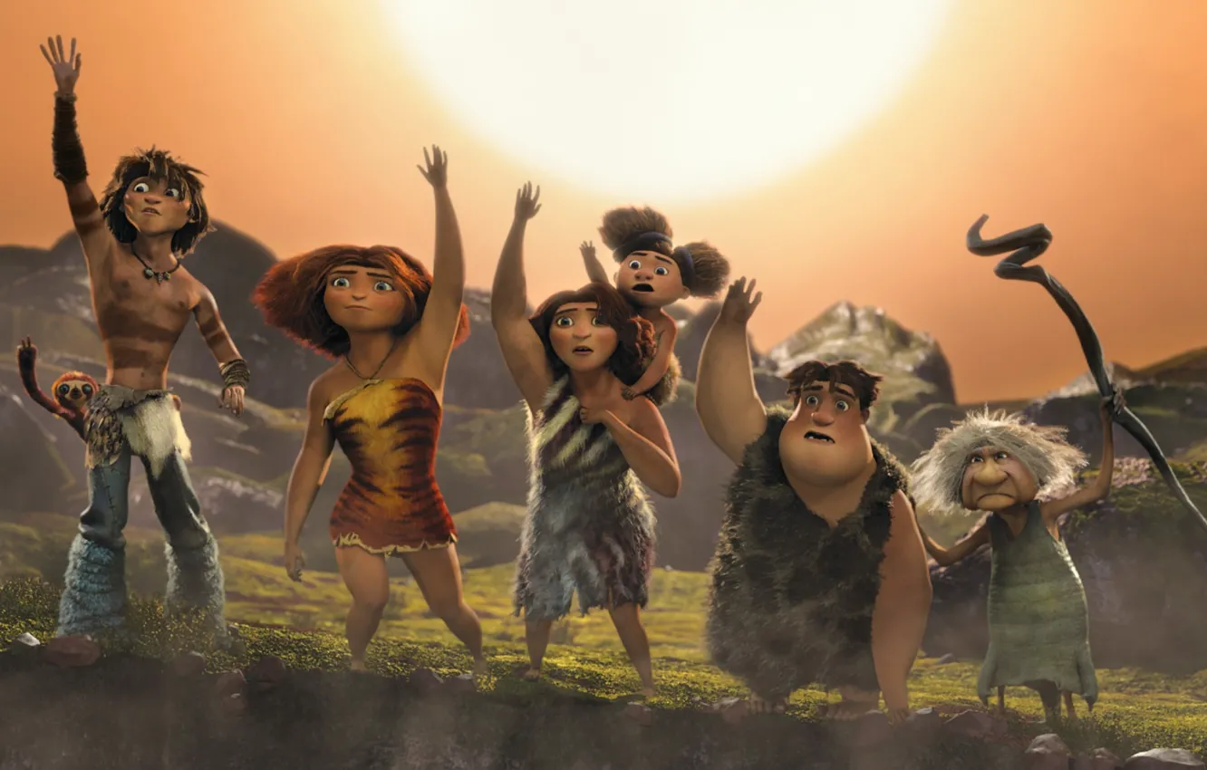 Photo wallpaper Family, animated film, The Croods, animated movie, The Croods 2