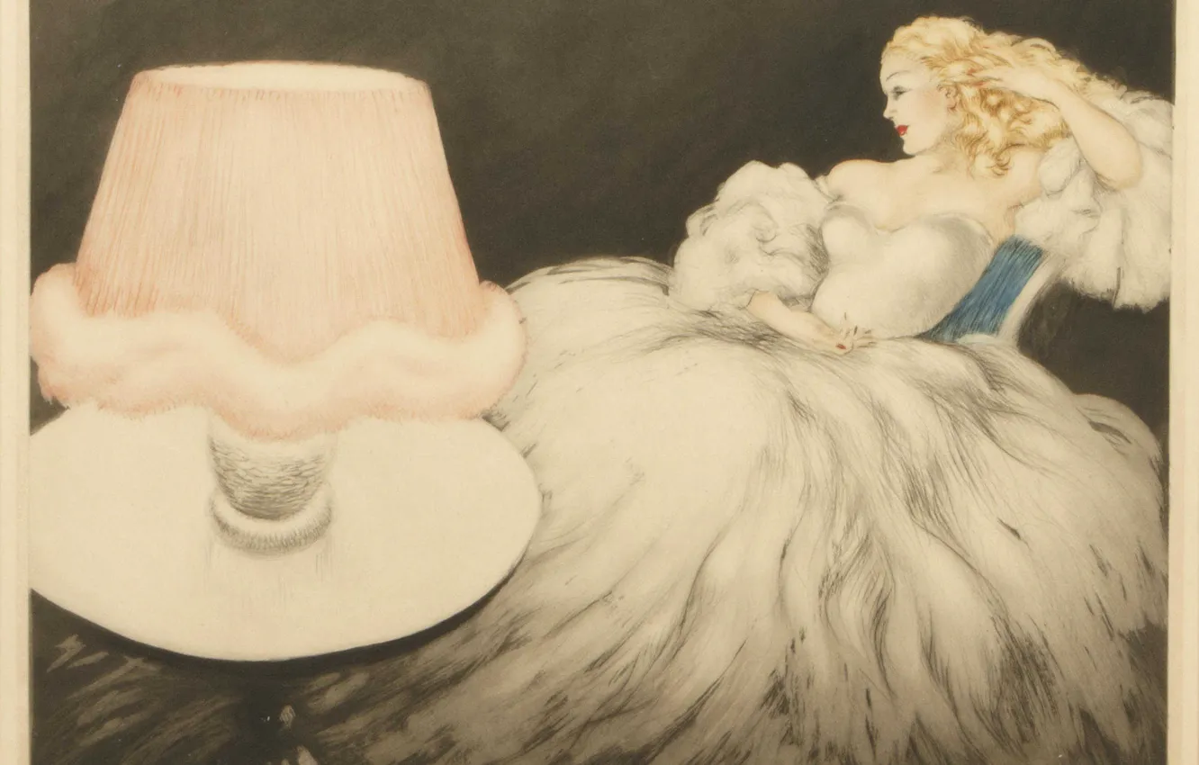 Photo wallpaper lampshade, 1948, Louis Icart