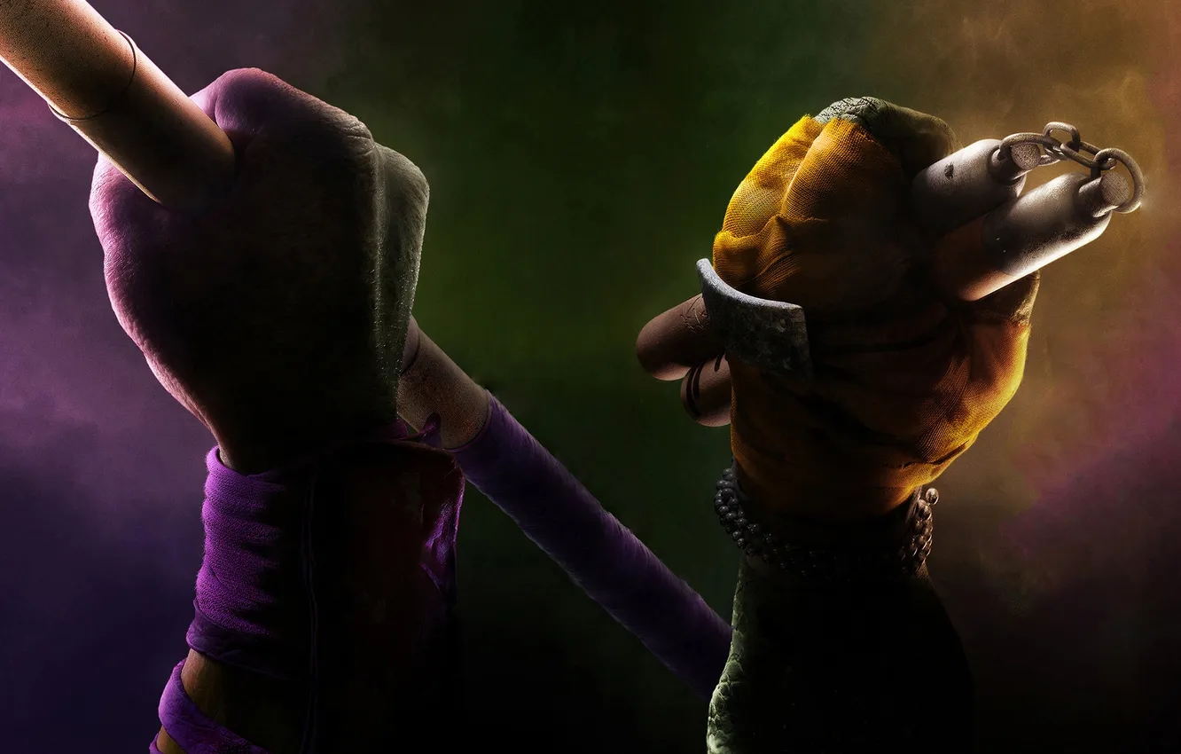 Photo wallpaper Teenage mutant ninja turtles, Donatello, Donatello, Michelangelo, Teenage Mutant Ninja Turtles, Michelangelo