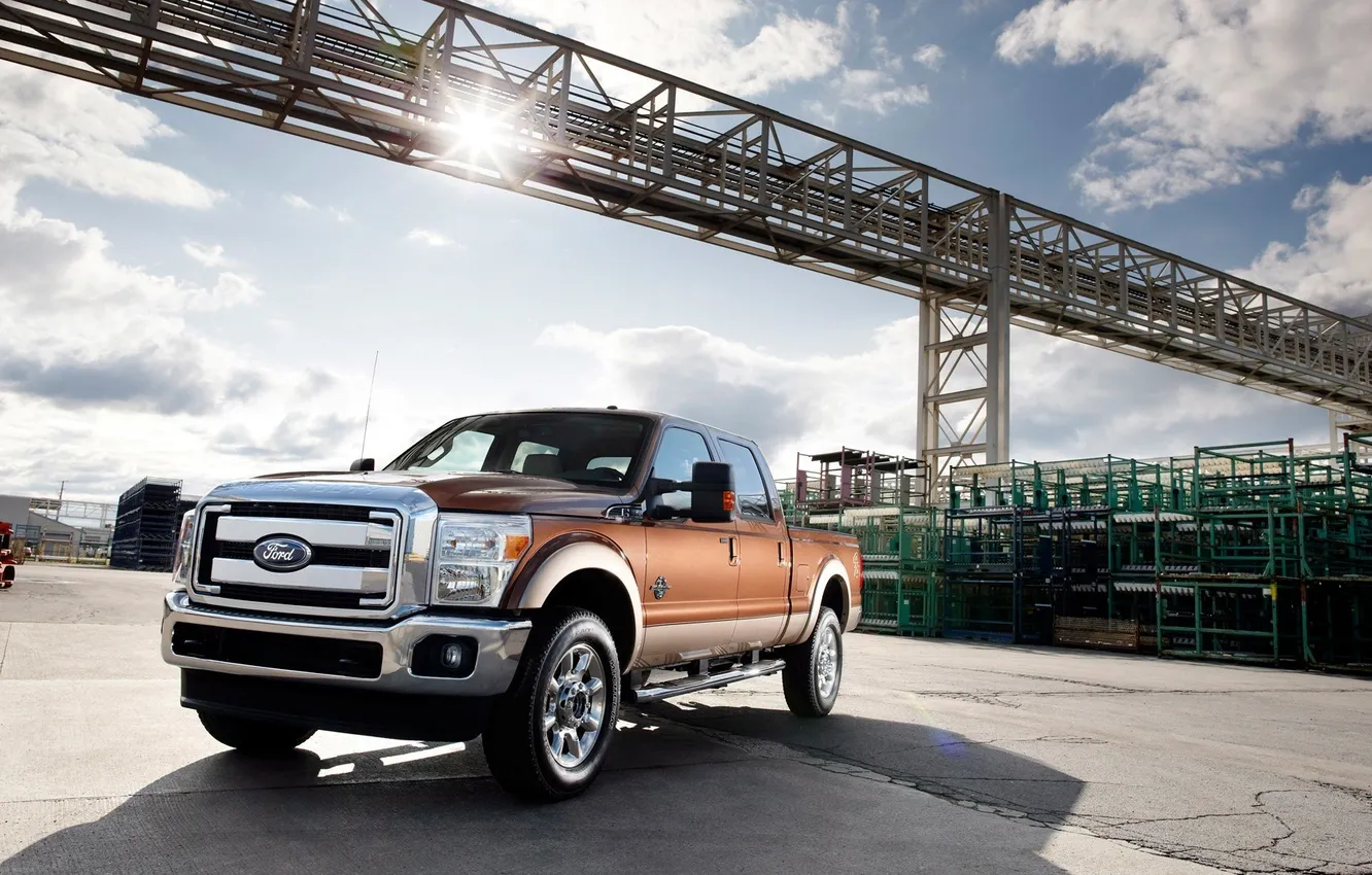 Photo wallpaper the sky, bridge, Ford, F-350