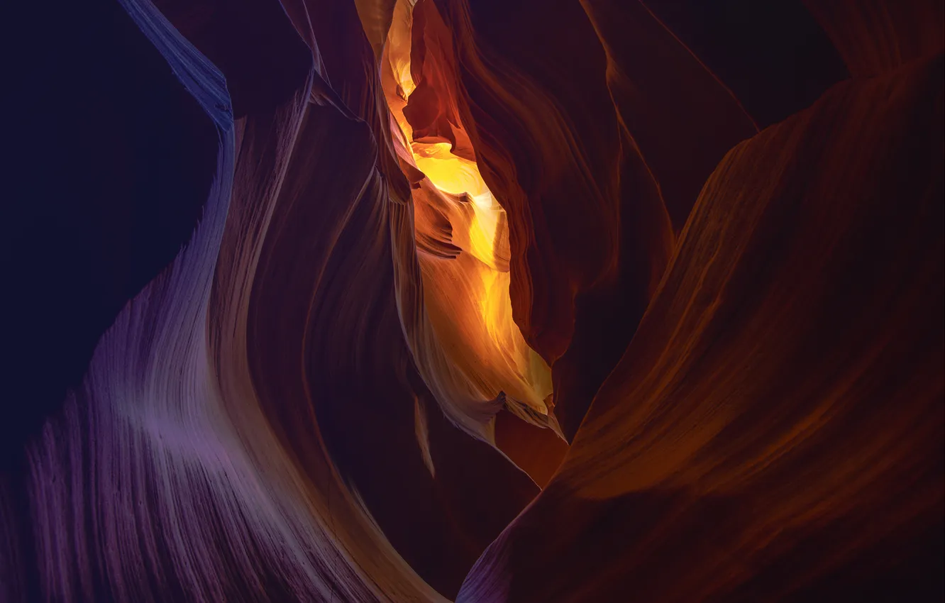 Photo wallpaper rocks, texture, antelope canyon