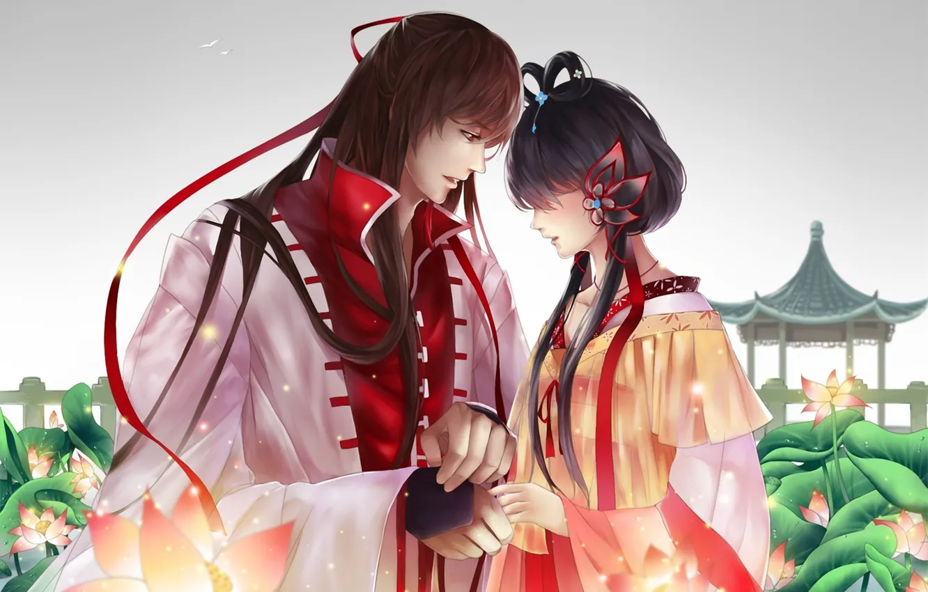 Photo wallpaper girl, Lotus, Lily, guy, vocaloid, luo tianyi, Xia yi