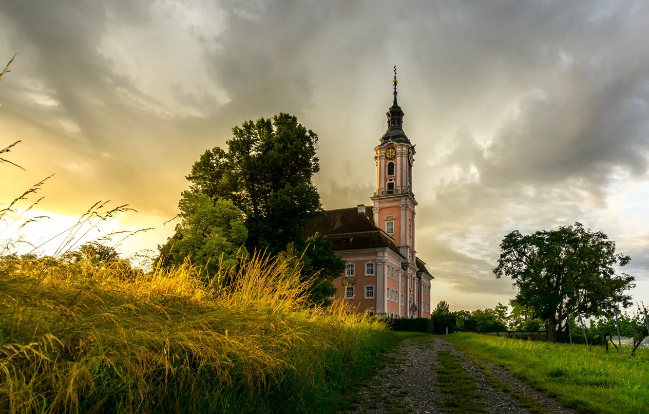 Photo wallpaper Germany, Church, Germany, Baden-Wurttemberg, Birnau, Maurach