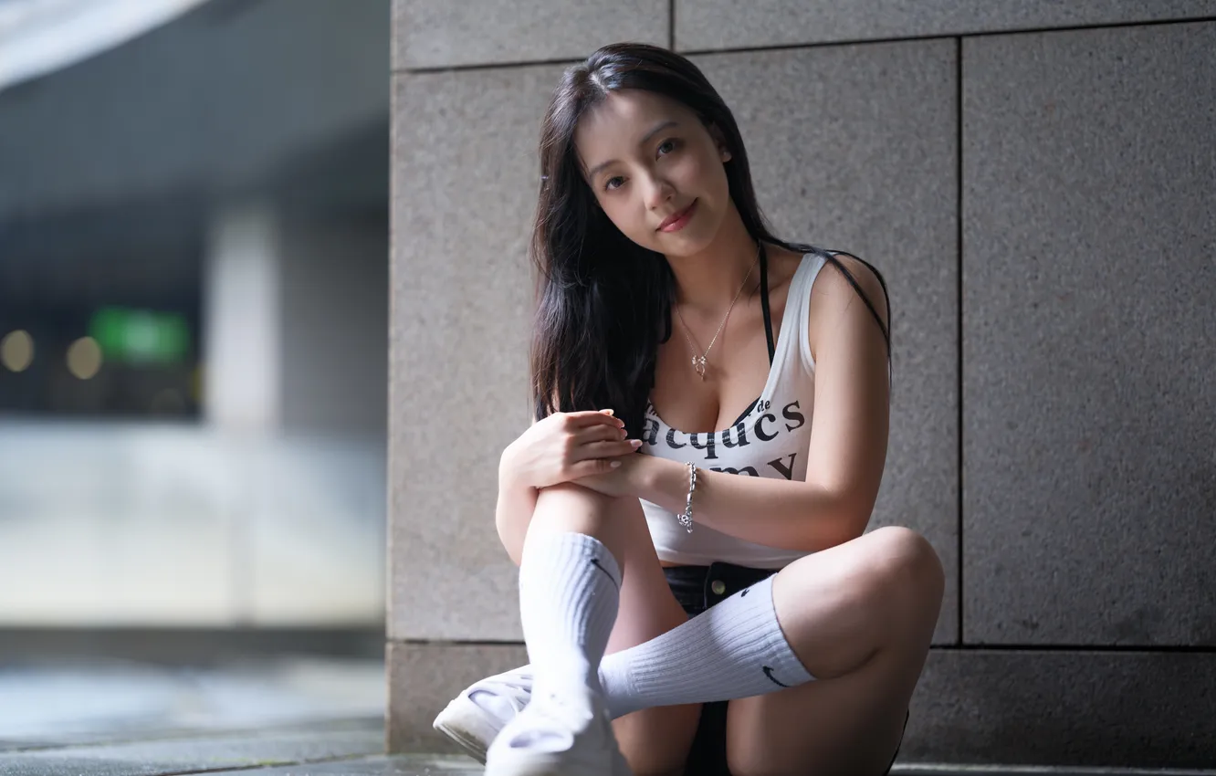 Photo wallpaper girl, legs, Asian