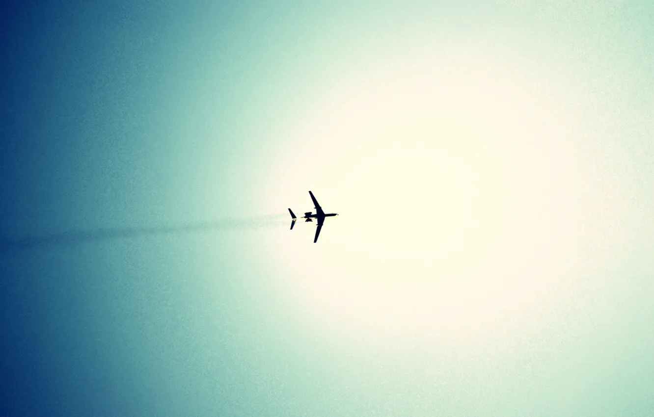 Photo wallpaper the sky, blue, The plane