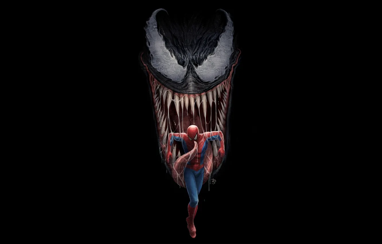 Photo wallpaper art, comics, Venom, Peter Parker, Spider man, Eddie Brock