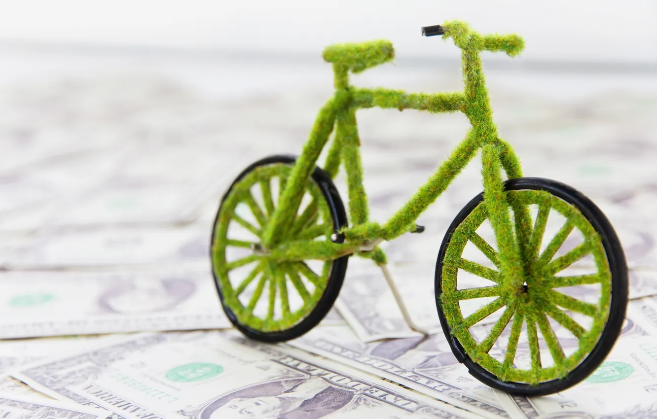 Photo wallpaper greens, bike, green, background, widescreen, Wallpaper, mood, money
