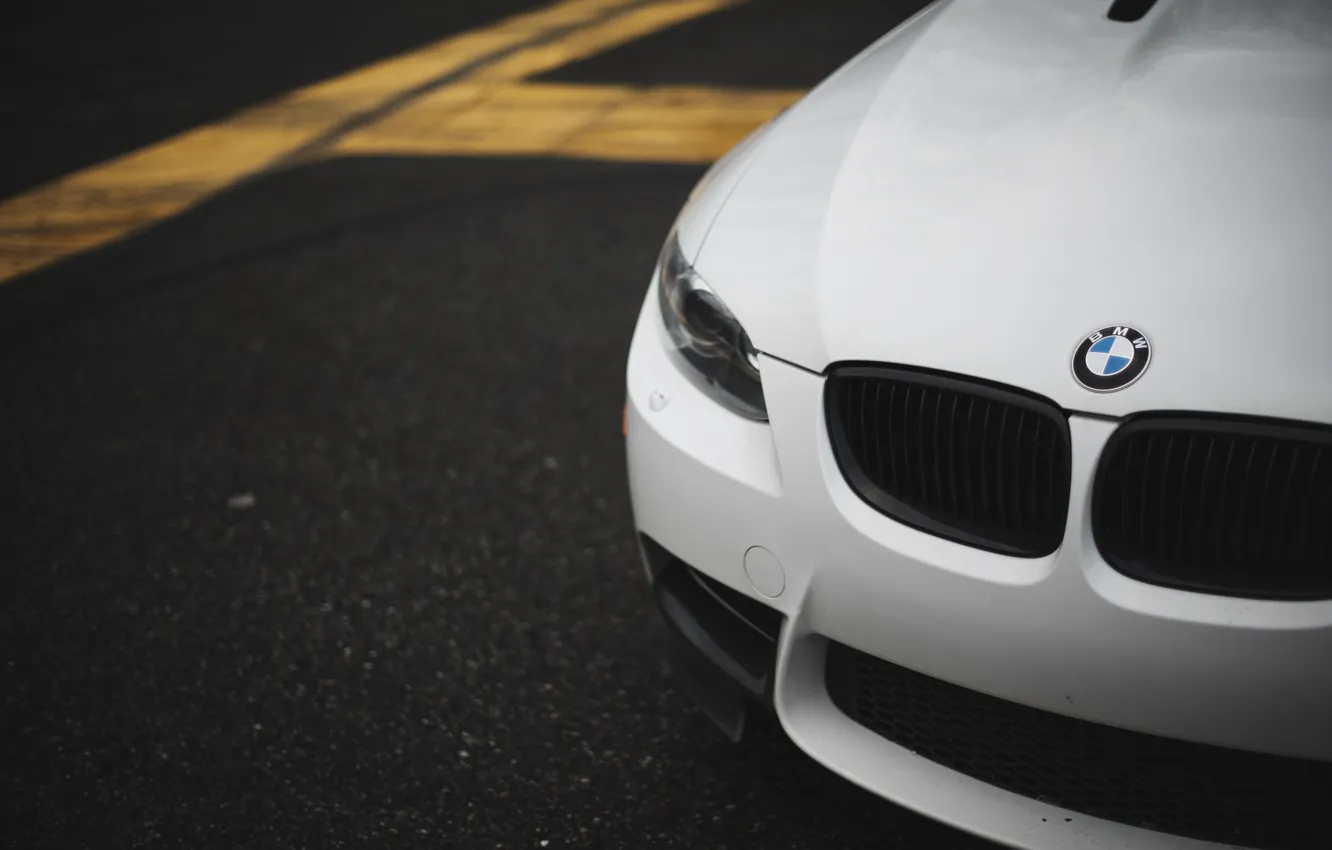 Photo wallpaper BMW, White, E92, Face, LED