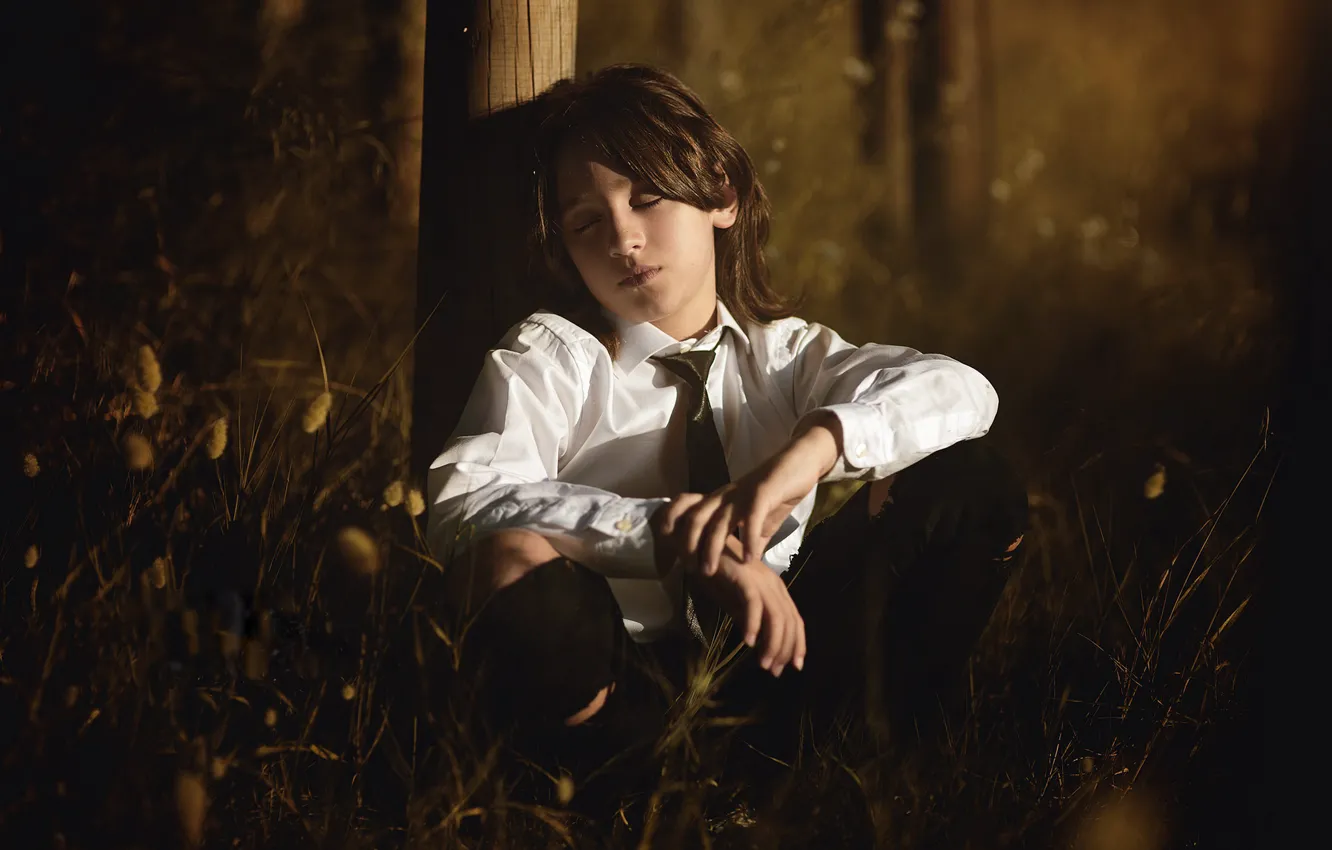 Photo wallpaper nature, boy, Cayetano