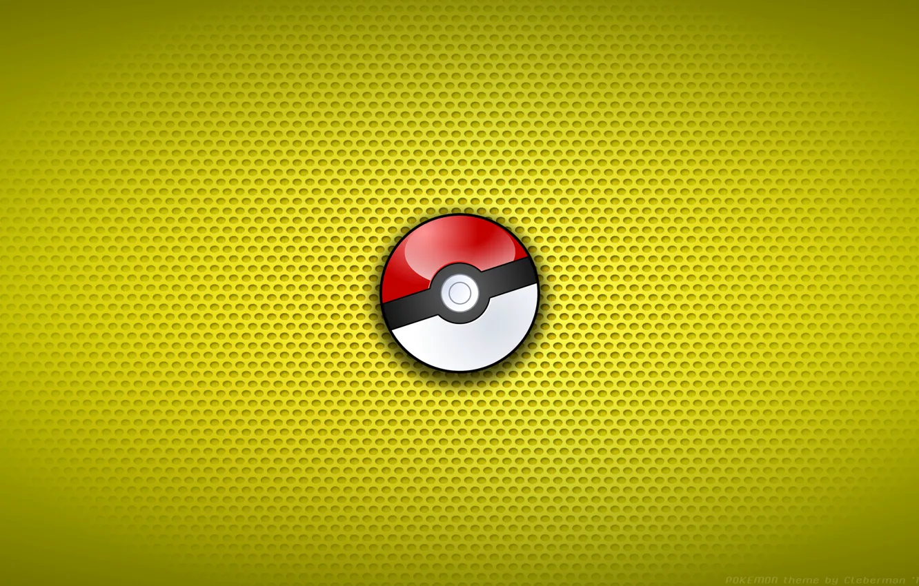 Photo wallpaper white, red, ball, yellow background, ball, pokemon, pokeball, pokebol