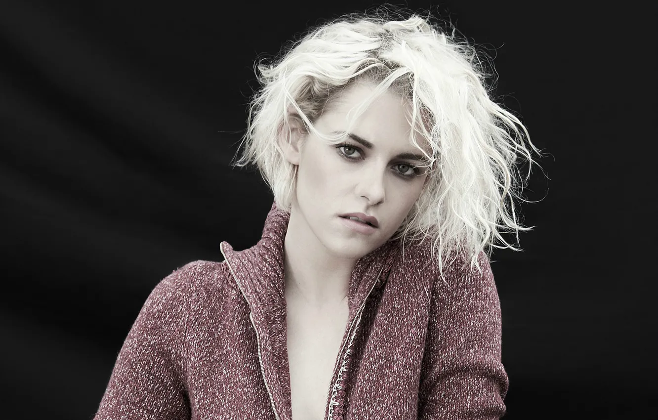Photo wallpaper look, background, portrait, makeup, actress, hairstyle, blonde, Kristen Stewart