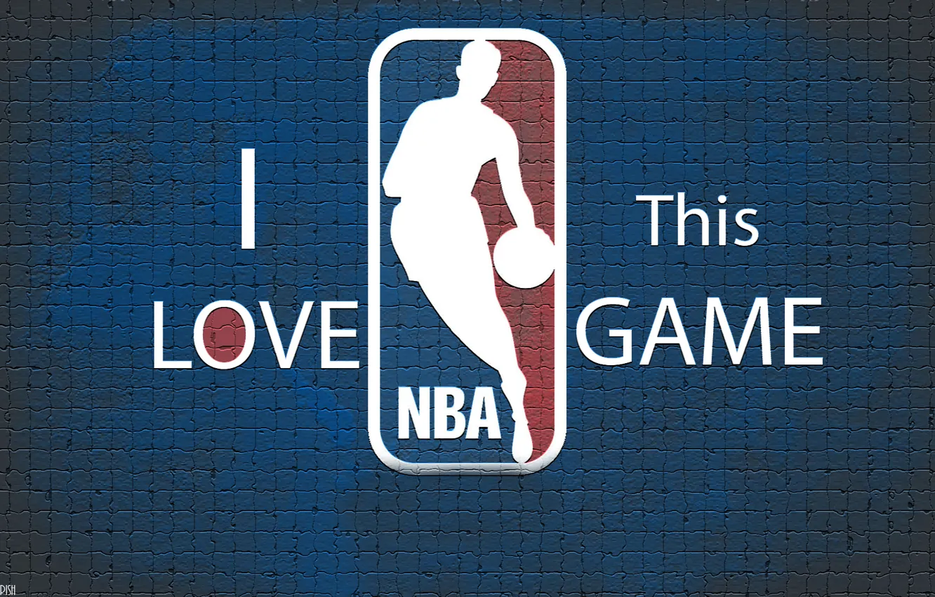 Photo wallpaper Blue, Wall, Basketball, Background, Logo, NBA
