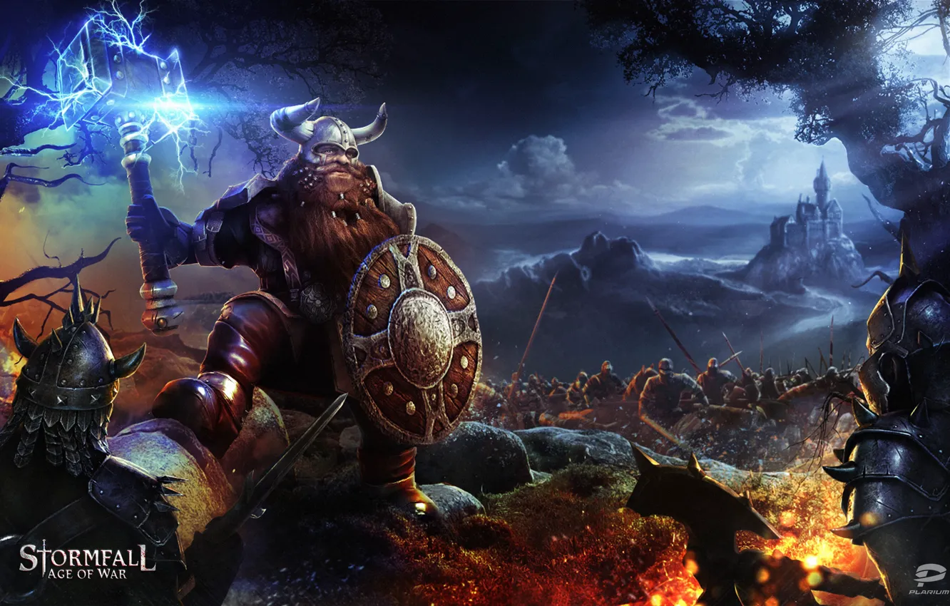 Photo wallpaper war, armor, dwarf, Storm case, ken, sword, pearls, blade