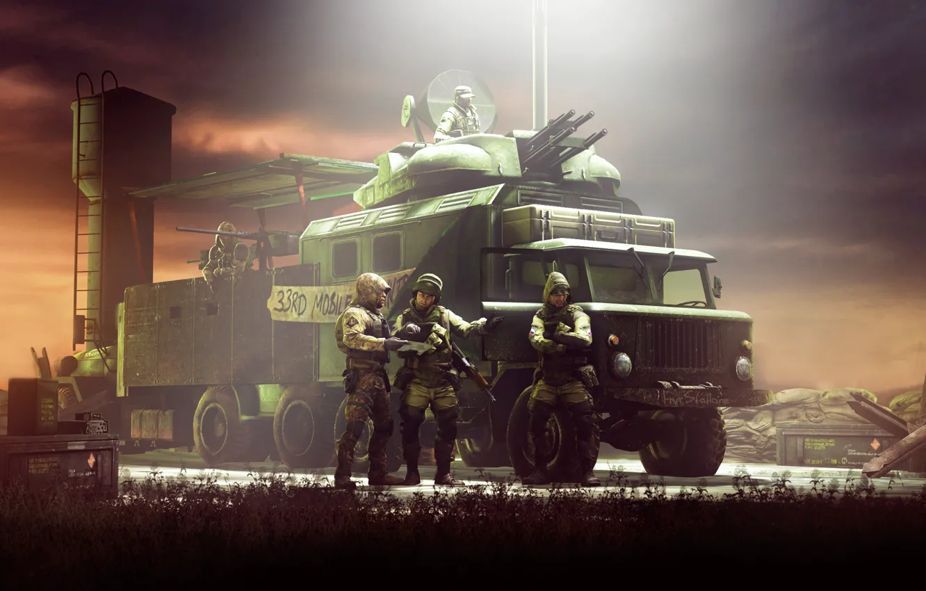 Photo wallpaper transport, tower, military, randusfr, The mobile squad