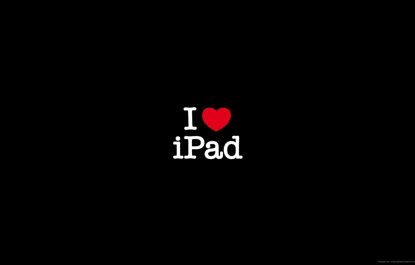 Photo wallpaper text, black, Minimalism, i love ipad