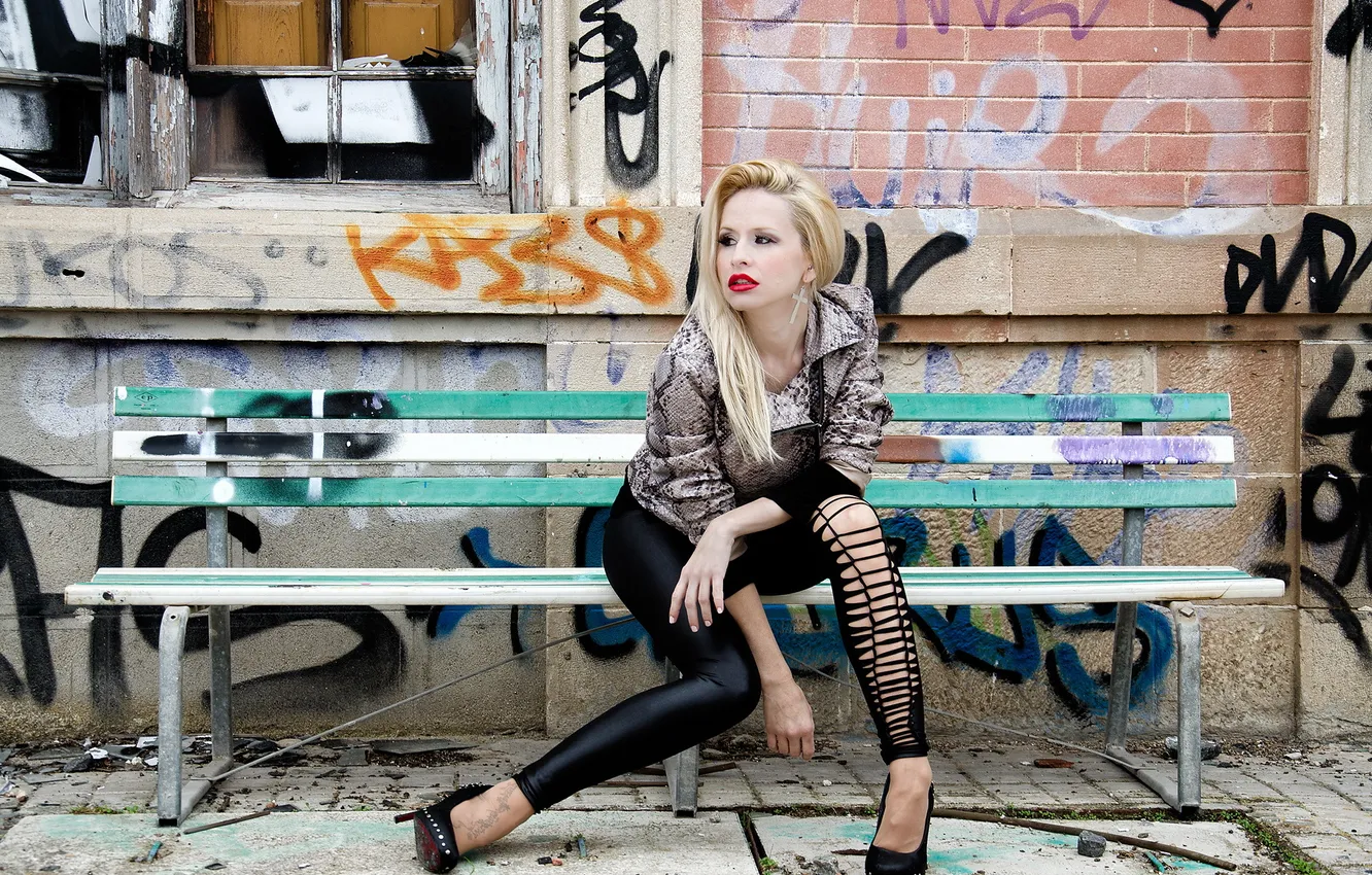 Photo wallpaper girl, pose, background, Vanessa Galway