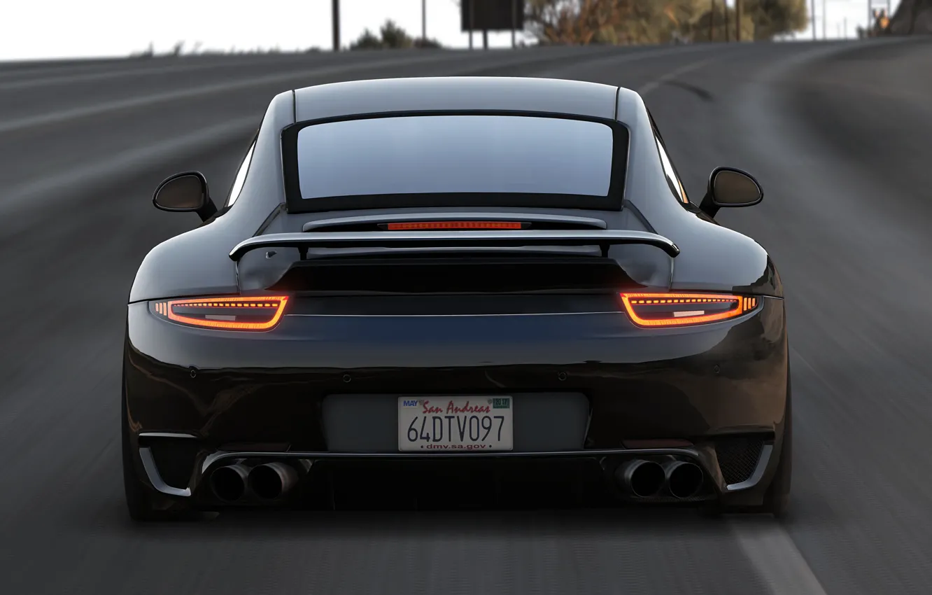 Photo wallpaper road, car, Porsche 911, Grand Theft Auto V