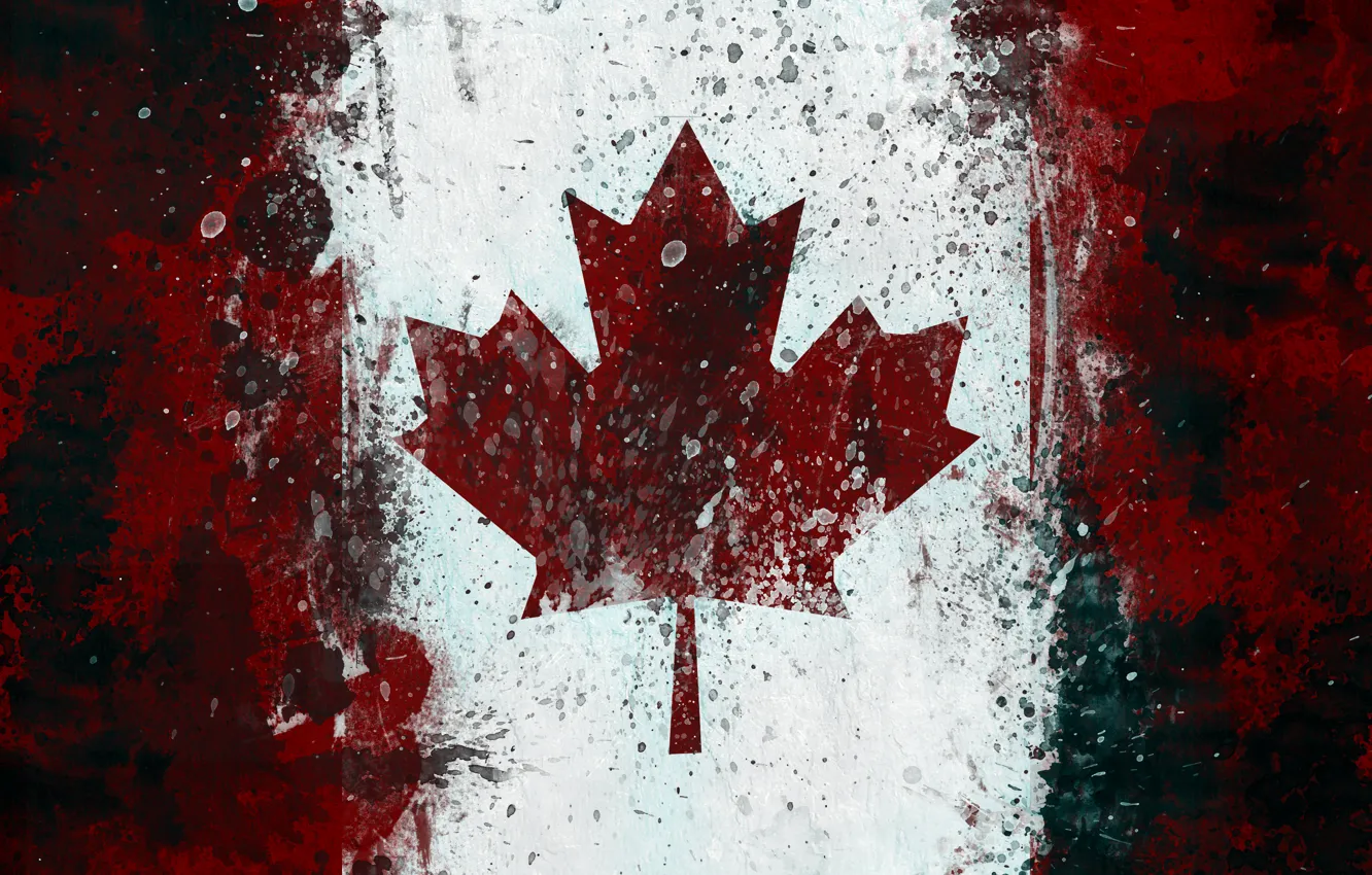 Photo wallpaper flag, Canada, maple leaf