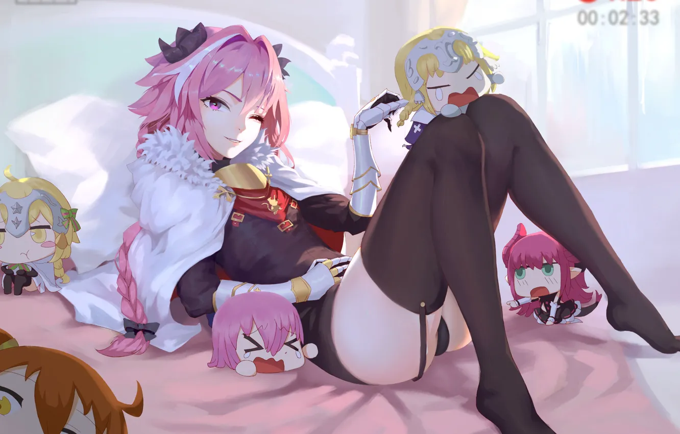 Photo wallpaper girl, lingerie, anime, pants