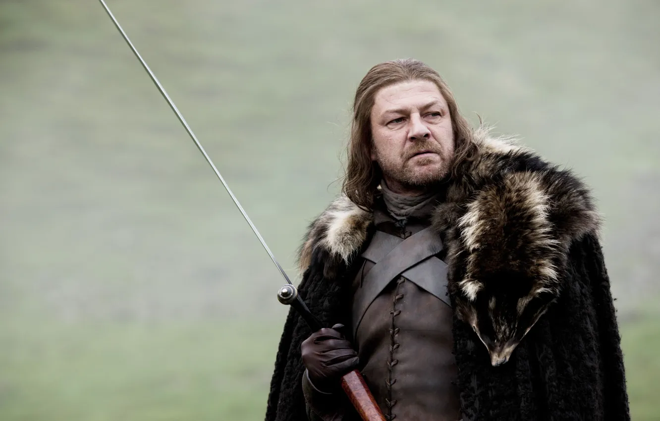 Photo wallpaper ice, people, sword, male, Game of Thrones, Sean Bean, Game of thrones, Lord