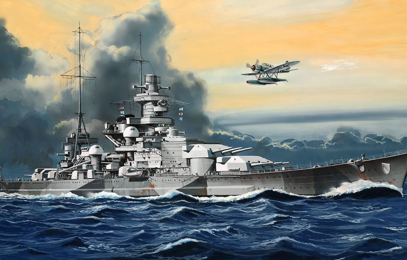 Photo wallpaper Germany, Kriegsmarine, Battleship, The Battleship "Scharnhorst"