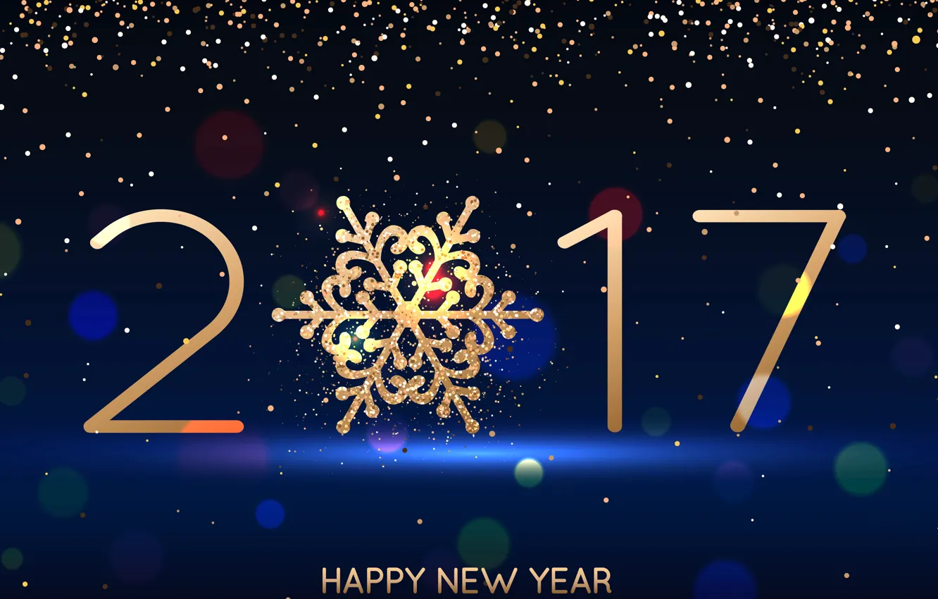 Photo wallpaper New Year, new year, happy, blue, decoration, 2017, holiday celebration