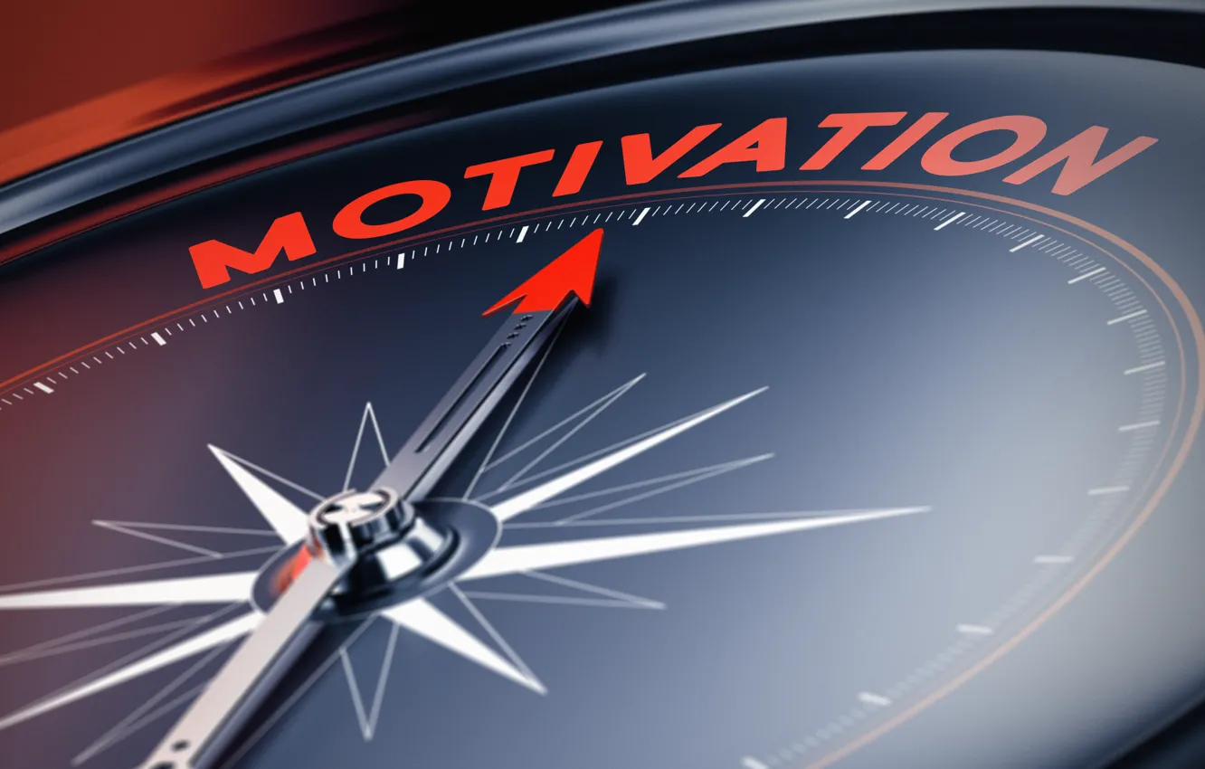 Photo wallpaper compass, motivation, red arrow