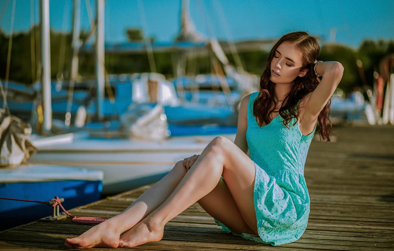 Photo wallpaper girl, dress, Janusz Żołnierczyk