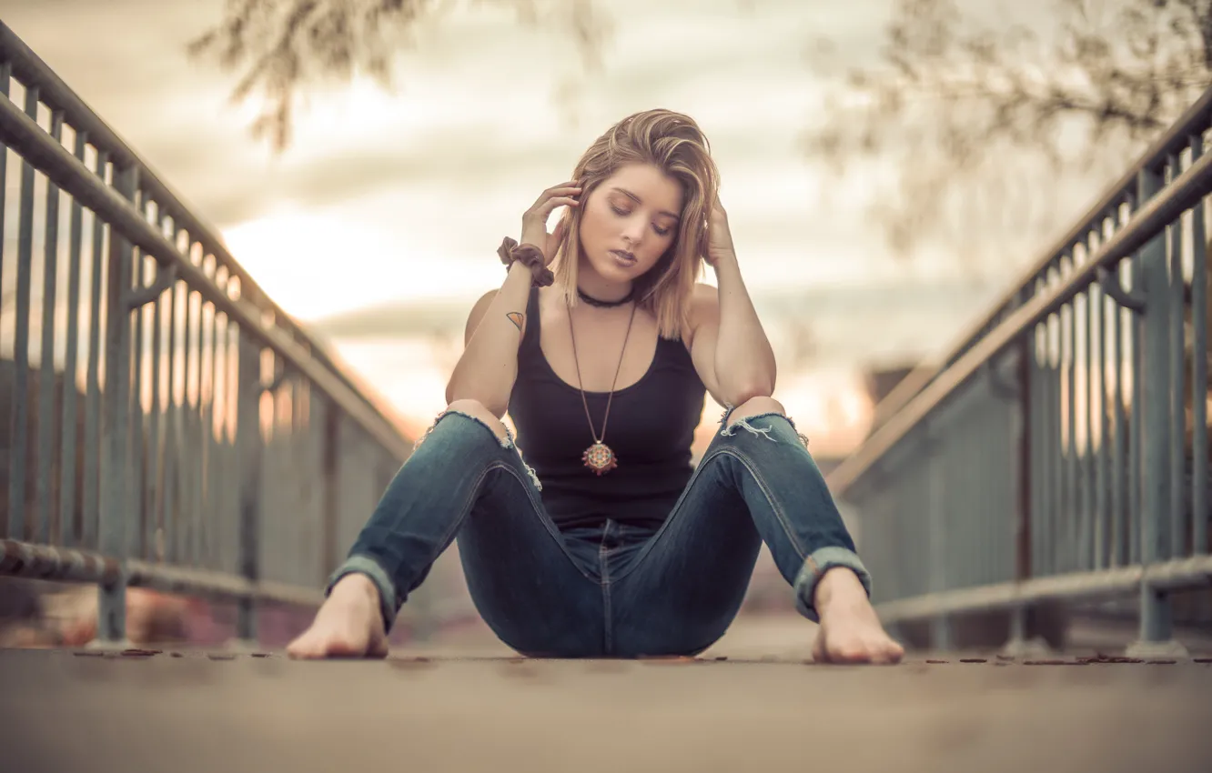 Photo wallpaper girl, pose, background