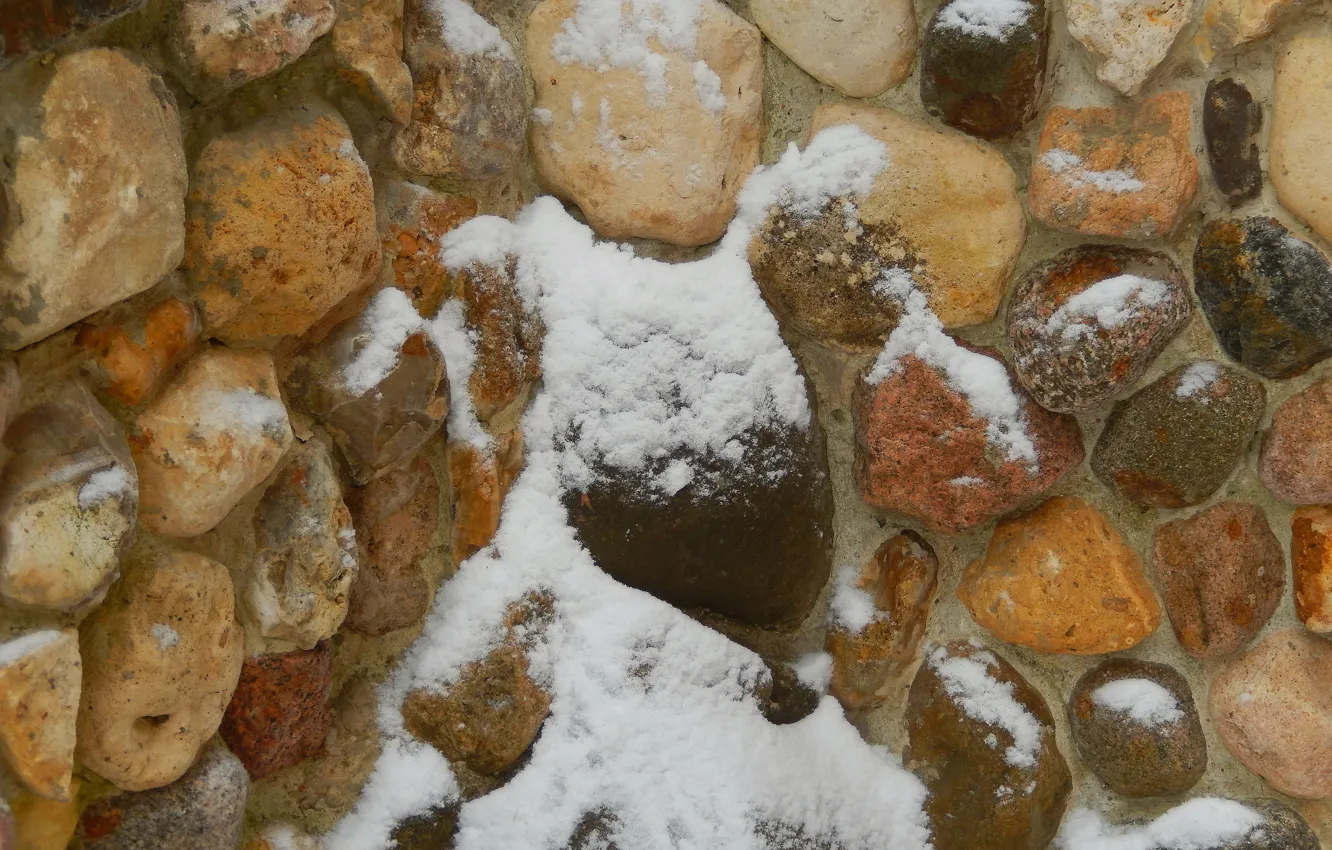 Photo wallpaper snow, stones, background, wall, widescreen, Wallpaper, wallpaper, widescreen
