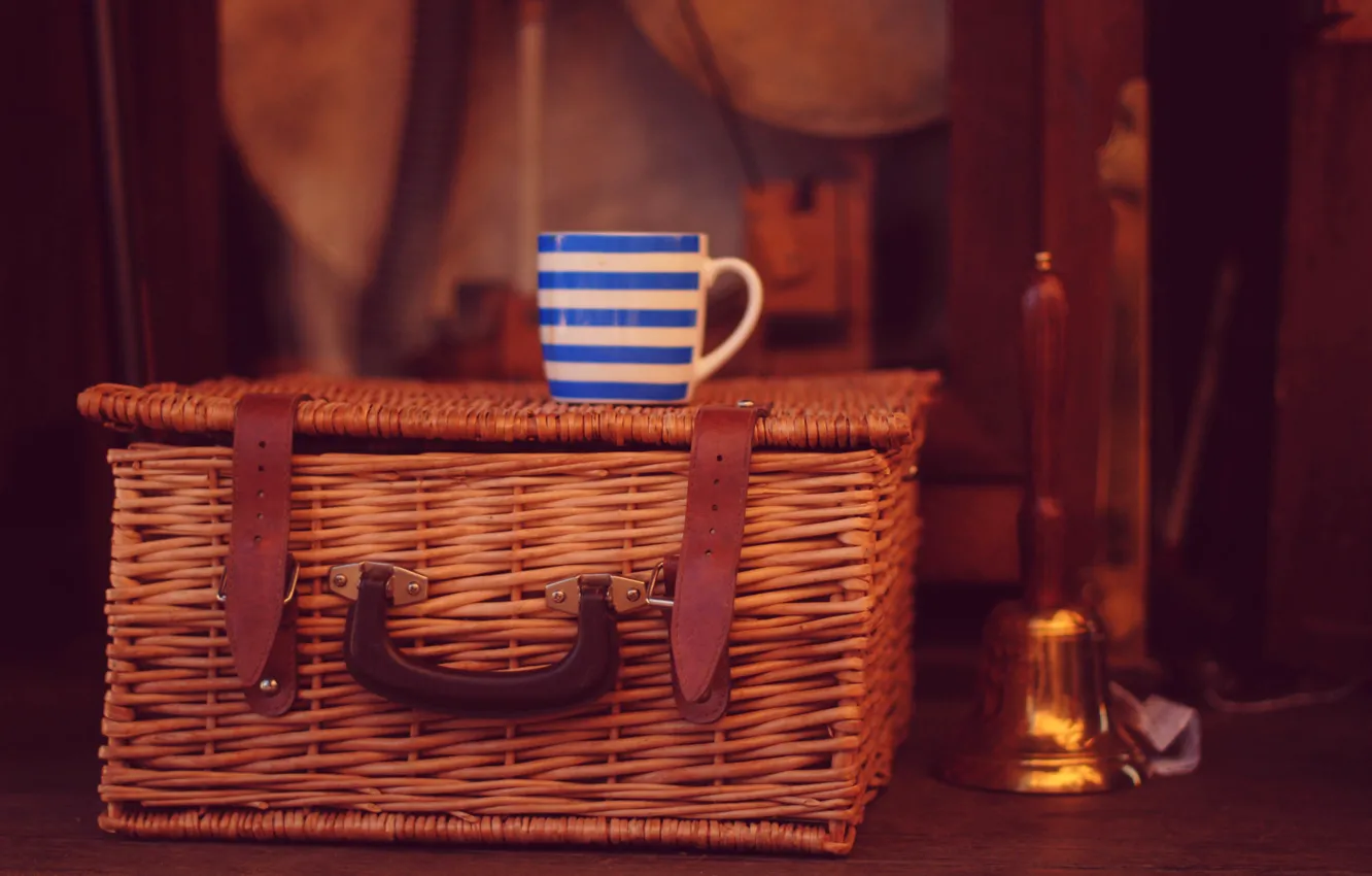 Photo wallpaper basket, mug, Cup, basket, bell
