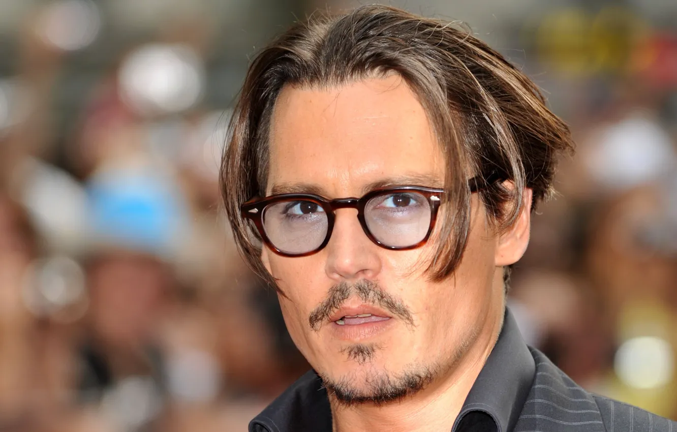 Photo wallpaper look, Johnny Depp, portrait, glasses, actor, Johnny Depp, musician, filmmaker