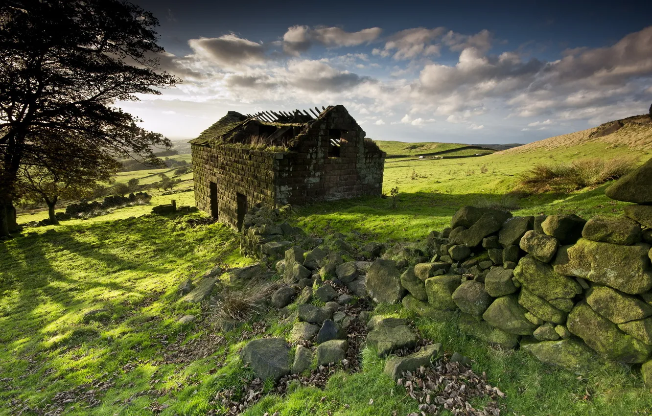 Photo wallpaper landscape, the fence, home