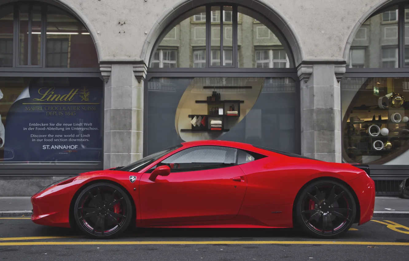 Photo wallpaper Ferrari, red, supercar, italia, Switzerland, Coupe, exotic, F458