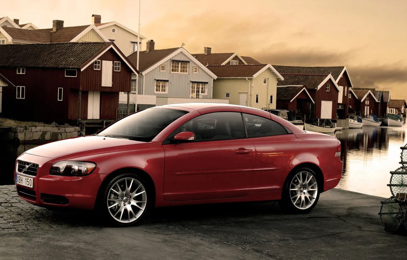 Photo wallpaper Volvo, red, C70