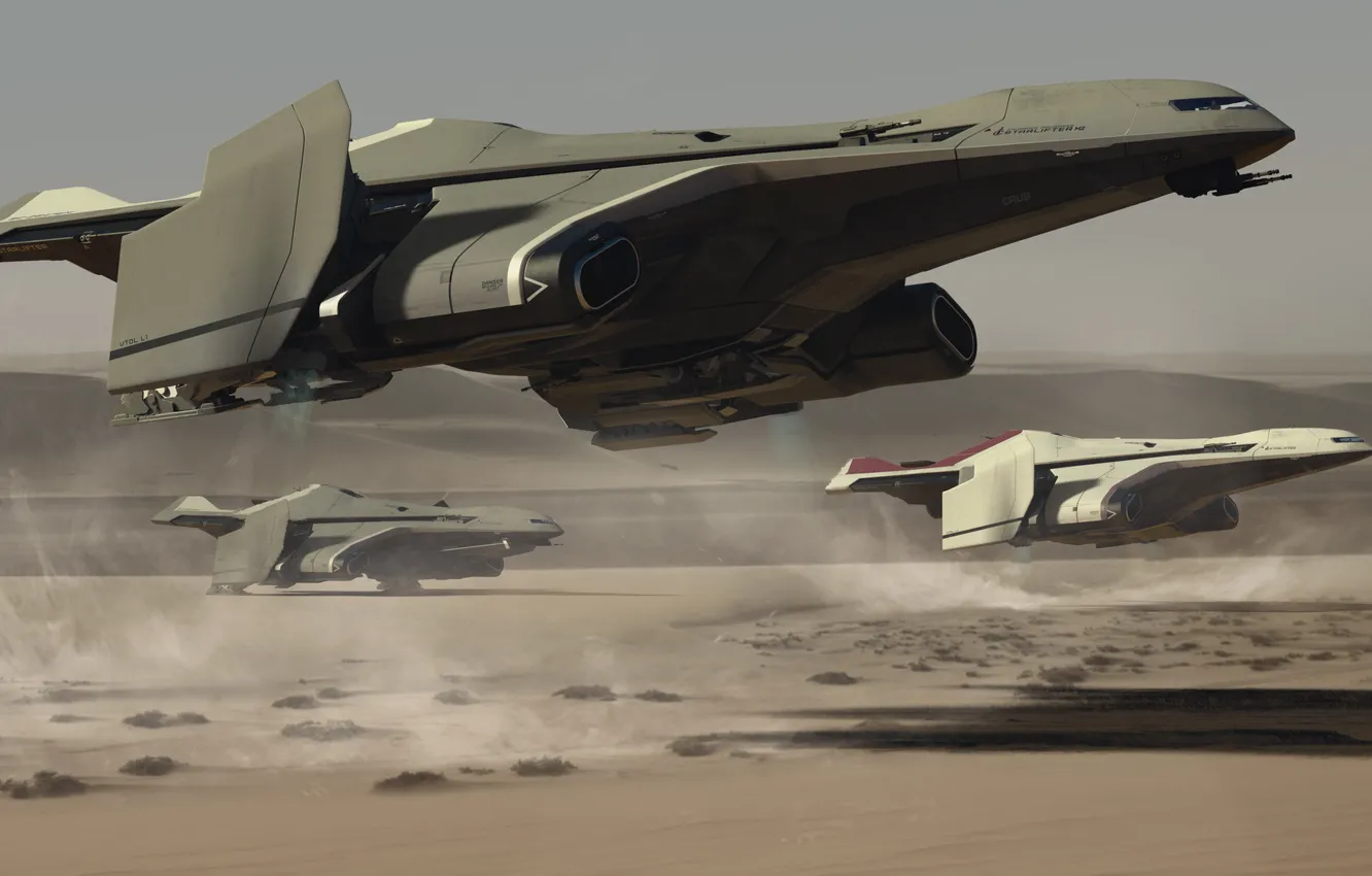 Photo wallpaper transport, game, the plane, science fiction, art, spaceship, Star Citizen, Jet