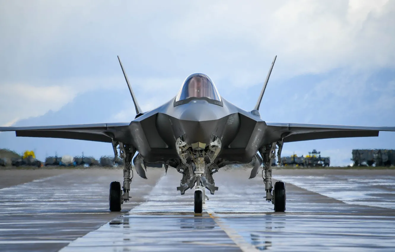 Photo wallpaper UNITED STATES AIR FORCE, fighter-bomber, F-35A, CTOL, ground fighter