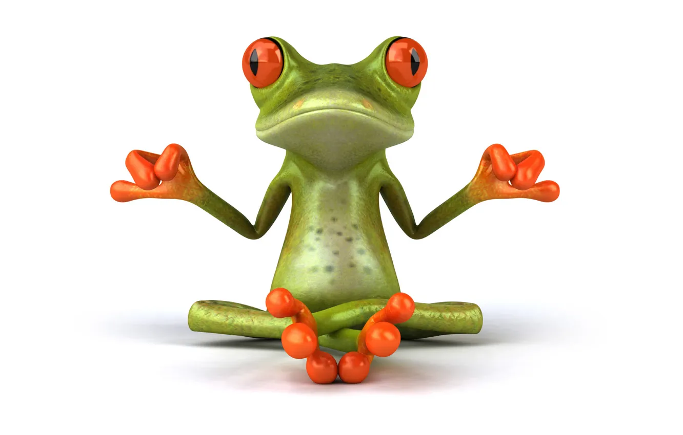 Photo wallpaper pose, graphics, frog, Lotus, Free frog 3d