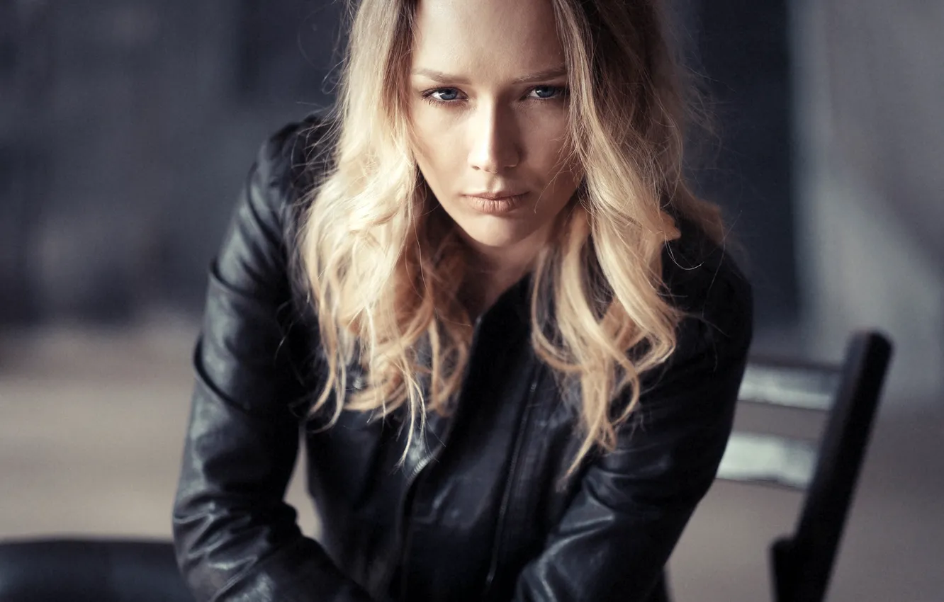 Photo wallpaper look, pose, model, portrait, makeup, jacket, hairstyle, blonde