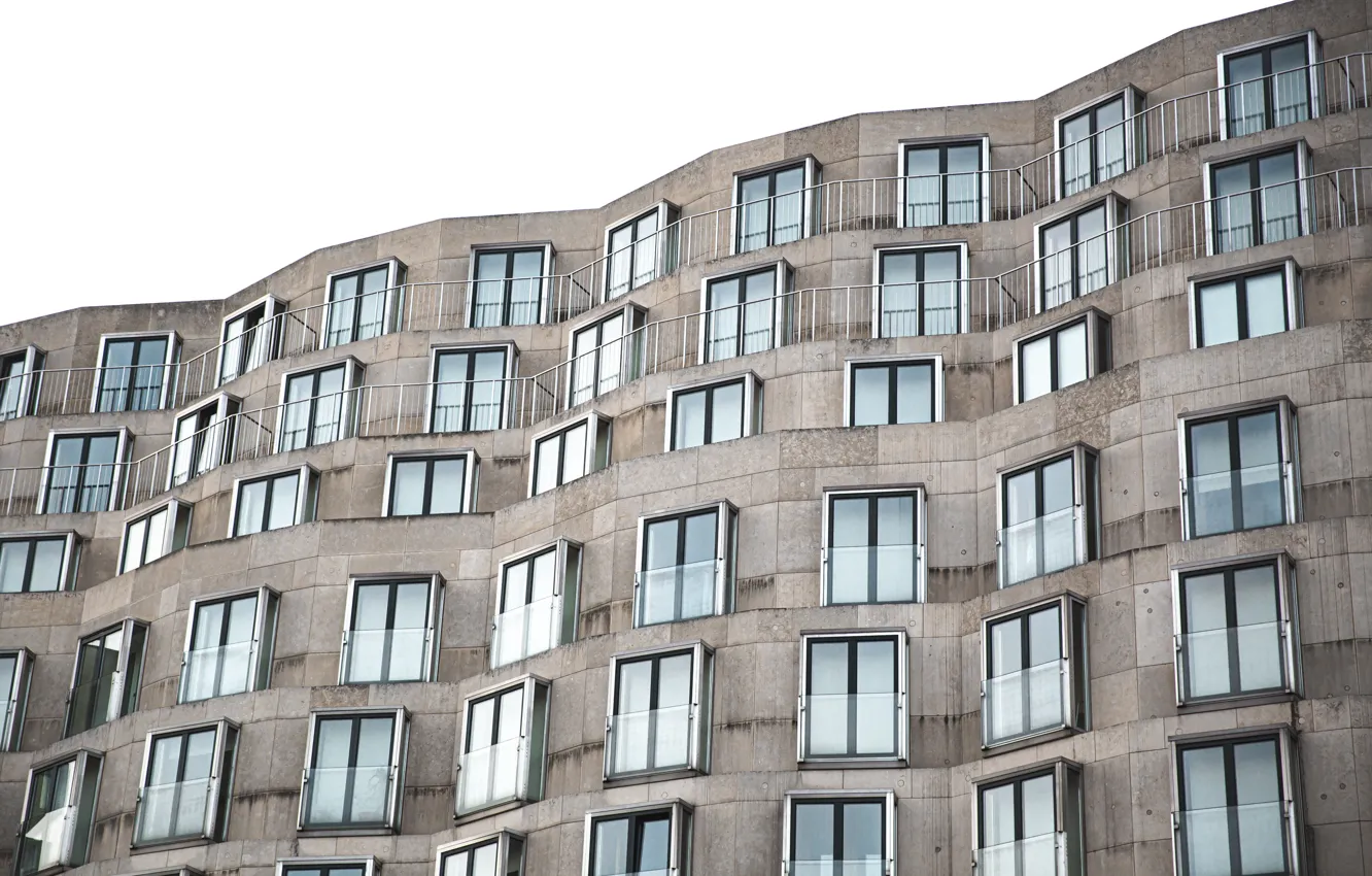 Photo wallpaper glass, building, window, architecture